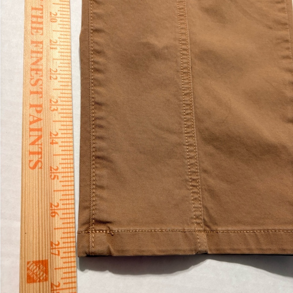 Veronica Beard Camel Color Straight Leg Jeans w Pleats Detail at Waist High Rise - Picture 12 of 16